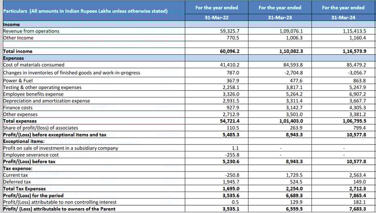 profit loss statement_ olectra greentech business analysis