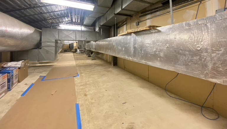 Maintenance room with HVAC units and heat ducts in Delran, NJ