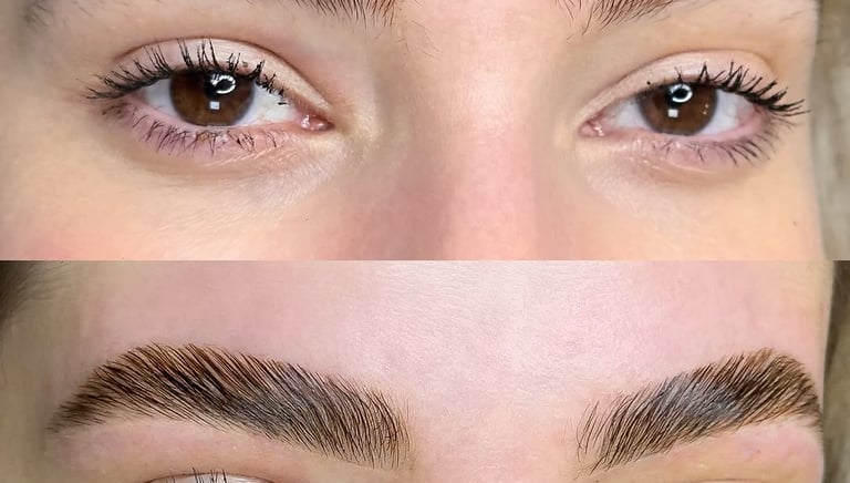 a woman with a pair of BROW LAMINATION