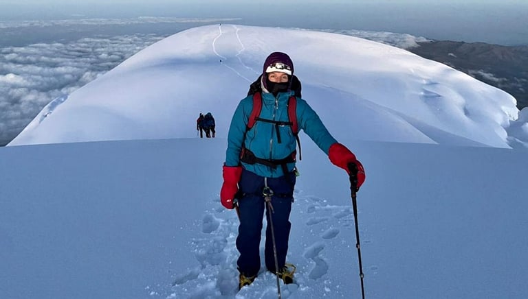 reaching the main summit of Chimborazo