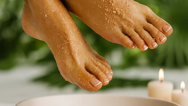 Voeten tijdens een luxe voeten spa