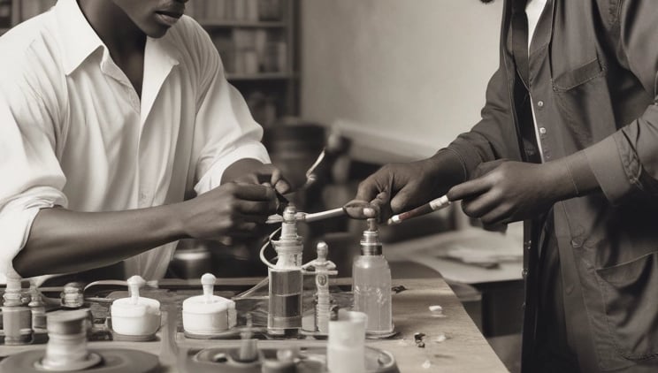 Professional inspecting and cleaning a water filtration unit in a commercial setting
