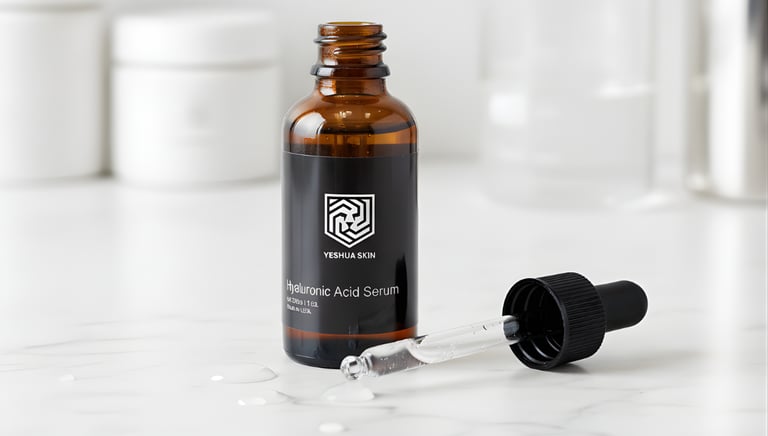 a brown bottle of YESHUA Skin serum