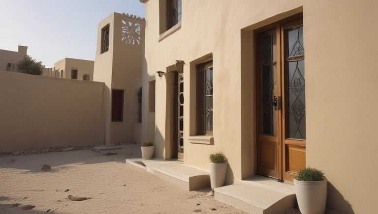 Technician fixing electrical wiring inside a modern Qatari office building.