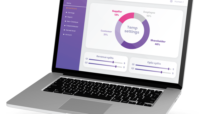 Open laptop displays CEOai dashboard.