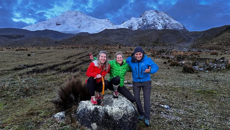 climbers in Antisana base camp