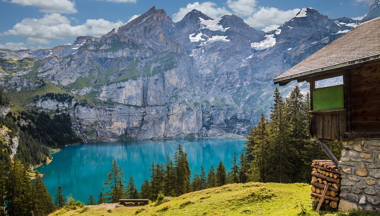 Oeschinen Lake elopement in Switzerland