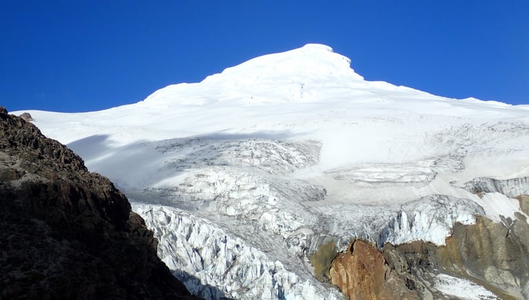 Cayambe from Refuge Ruales Oleas Berge