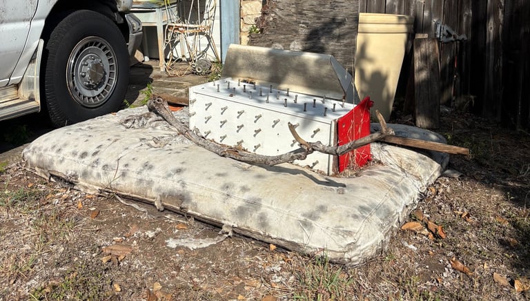 old mattress in need of junk removal