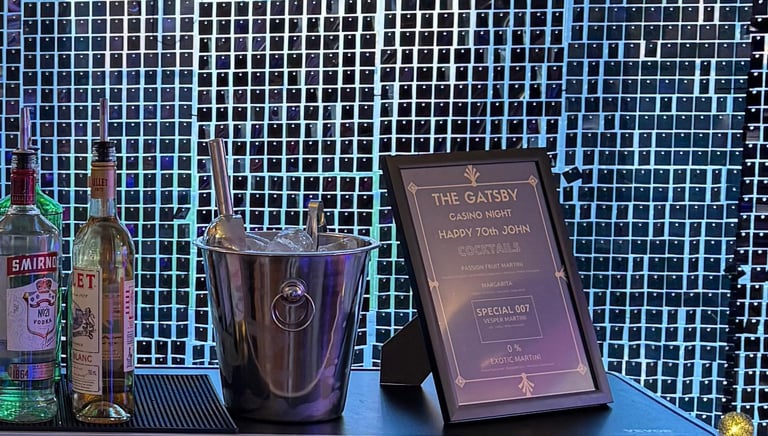 Bar menu; Aproned Mixologist 
