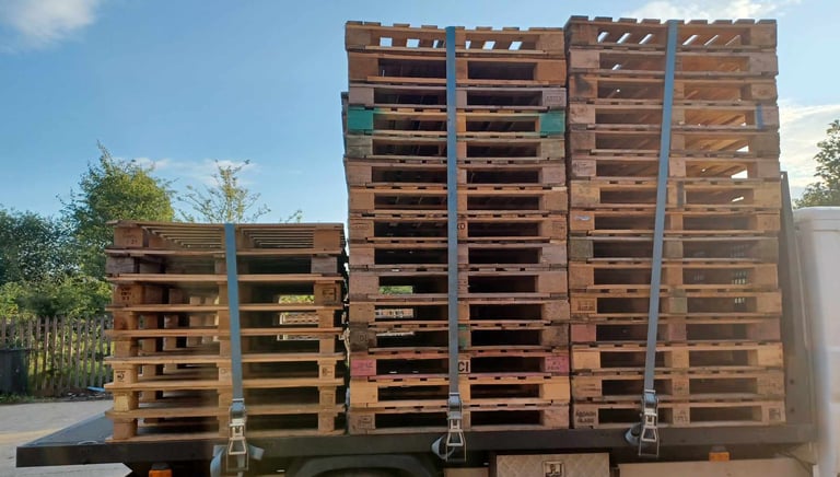 Truck full of repaired pallets