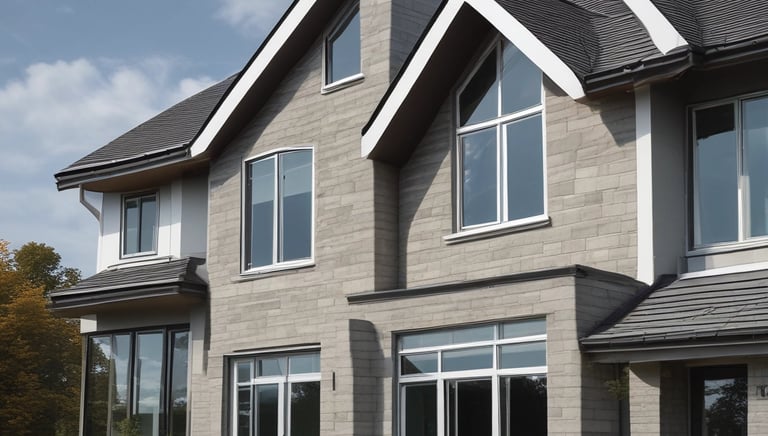 Photo of a newly installed modern roof with clean lines and neutral tones.