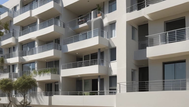 Elegant beachfront apartment building overlooking the Costa Verde coastline in Lima, Peru.