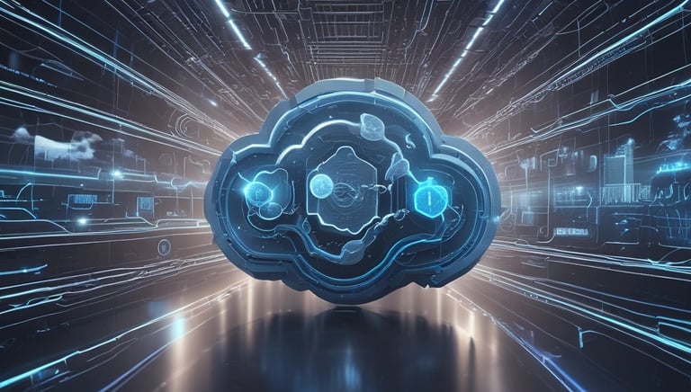 A cloud server icon connected to various devices symbolizing seamless data migration.