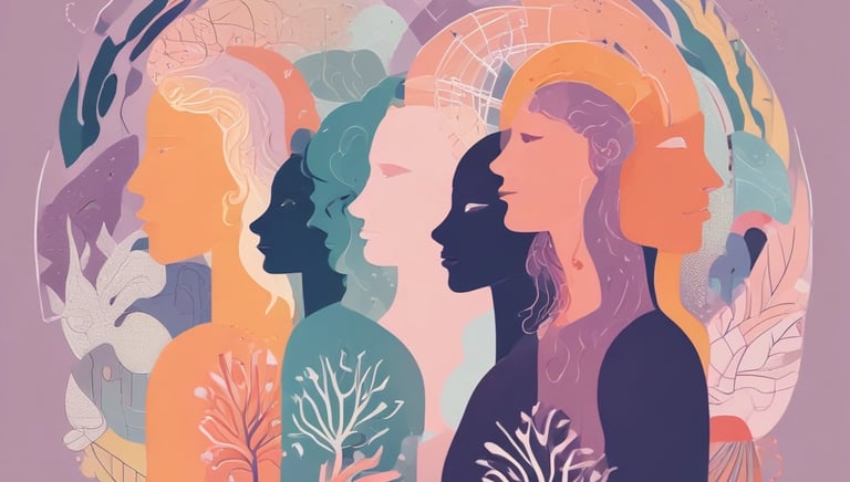 A thoughtful therapist listening attentively to a client in a cozy setting