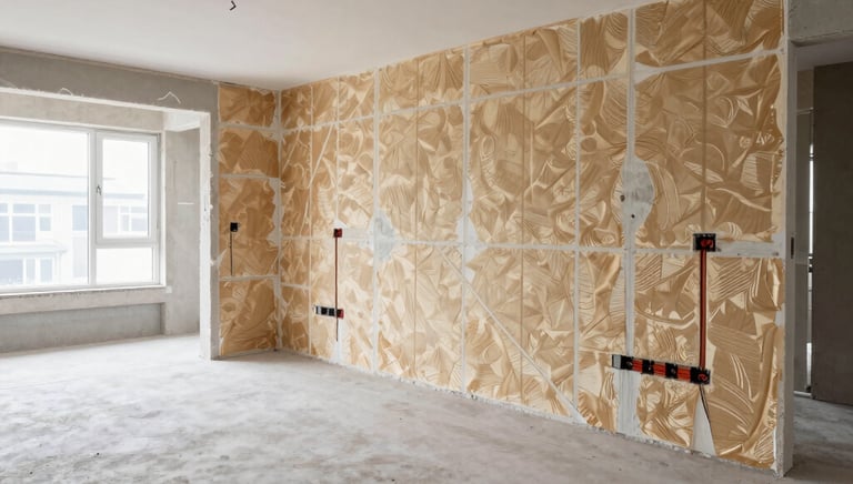 Construction site with clean floors and windows, prepared for the next project stage