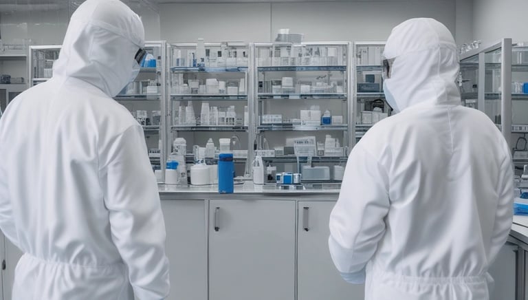 Lab technician analyzing peptide samples using advanced chromatography equipment.