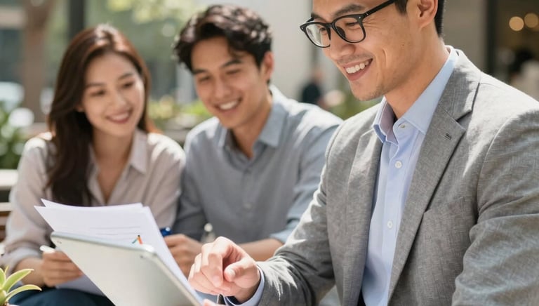 A professional reviewing detailed financial documents and charts in a quiet office.