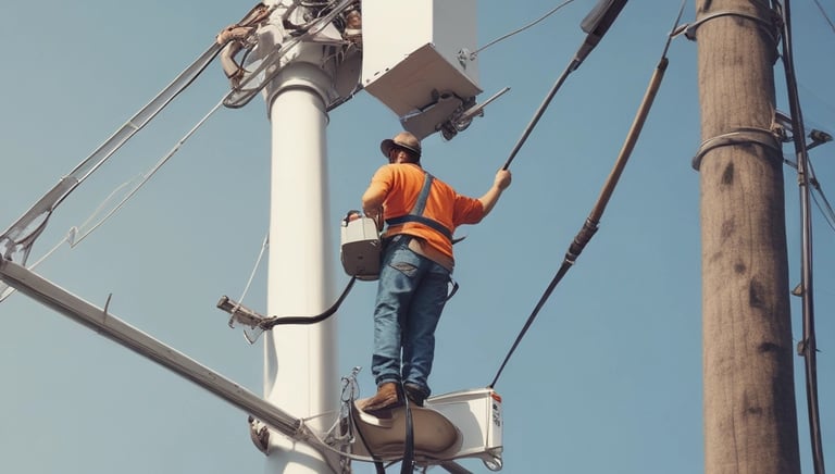 Electrician installing wiring in a modern home interior.
