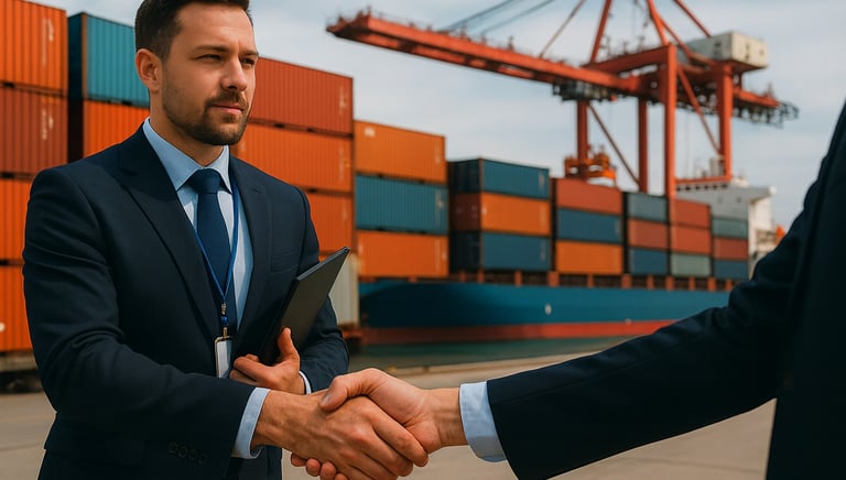 a man in a suit and tie is shaking hands