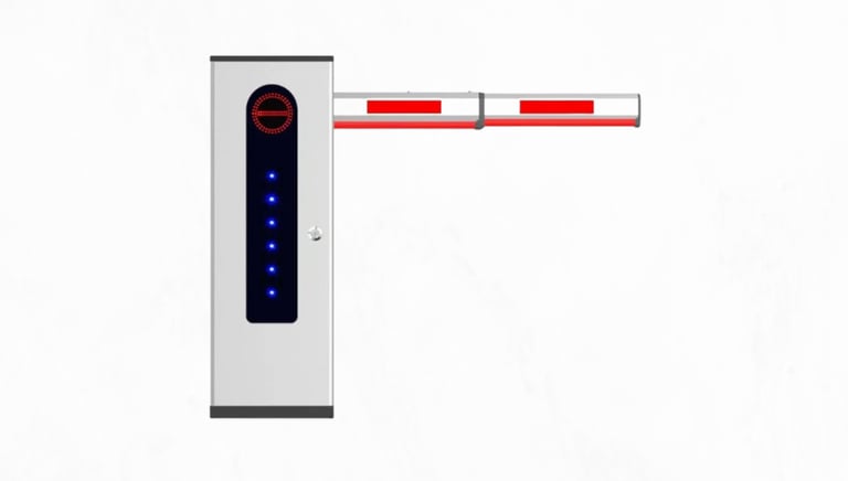 Automatic parking boom barrier gate system by Promet Technology for secure vehicle access control.