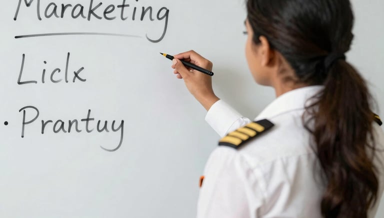A creative team brainstorming brand ideas around a whiteboard filled with colorful notes.