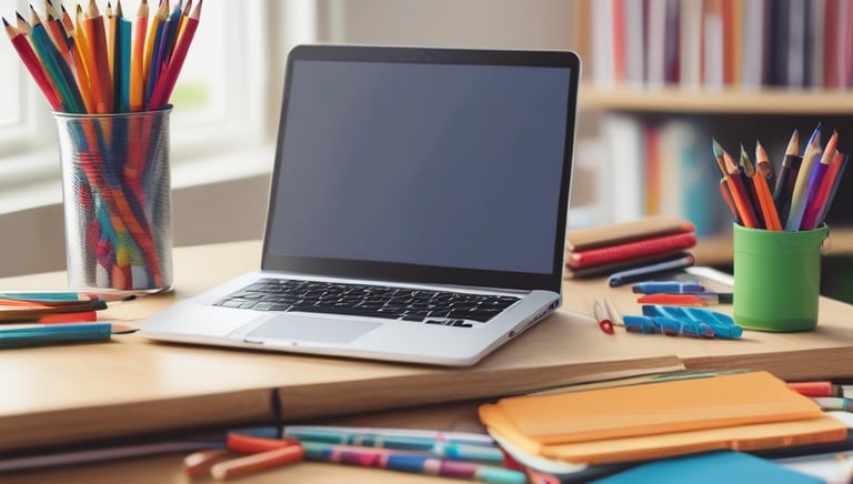 A cozy reading nook with a cup of tea and an open blog post about ESL teaching strategies.