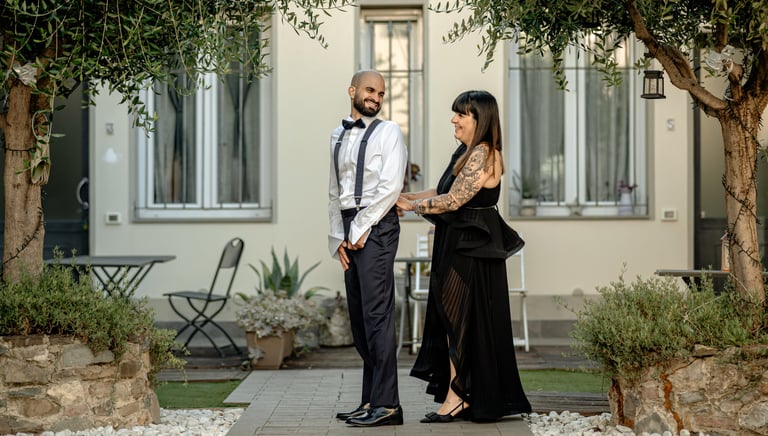 foto dei preparativi dello sposo con la famiglia