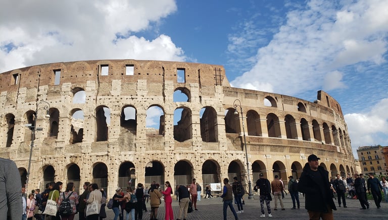 The Colosseum in Rome, Italy during our 2019 trip