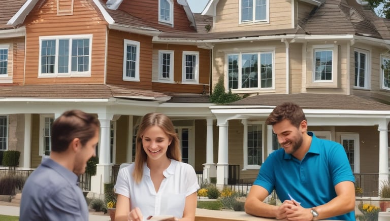 A family discussing leasing options in a friendly office.