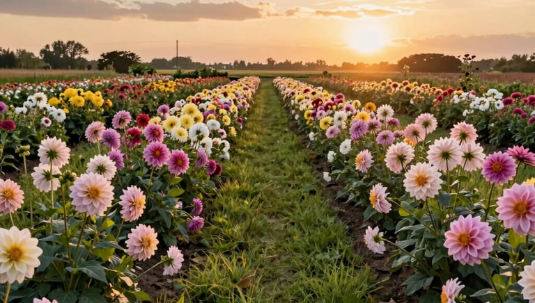 Flower garden rows