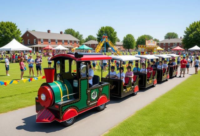 kids train at school event