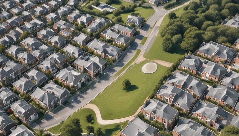 A cozy house and a modern office building representing property insurance coverage.