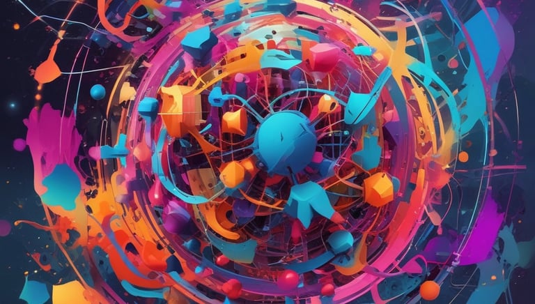 a colorful abstract art work of a colorful abstract design