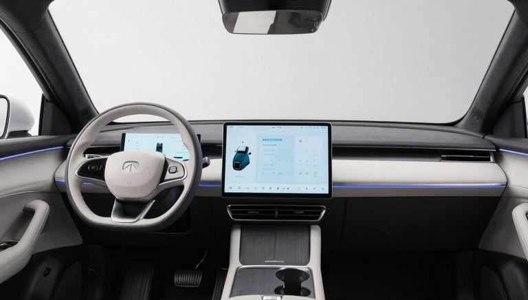 Painel digital de carro elétrico chinês com interface conectada