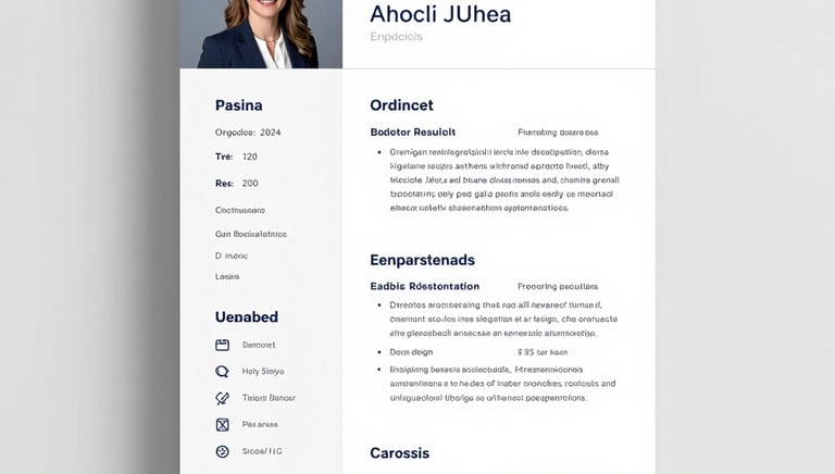 Professional resume template with a corporate headshot and modern clean layout for job seekers.