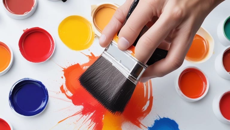 A team of painters working on the exterior of a commercial building.