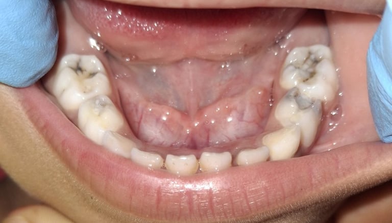 kids teeth carious both sides requiring rct presented at shree dental care