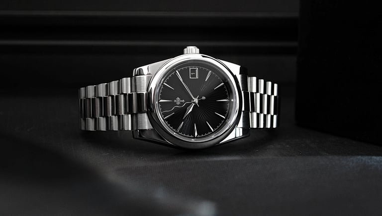 a watch with a metal bracelet