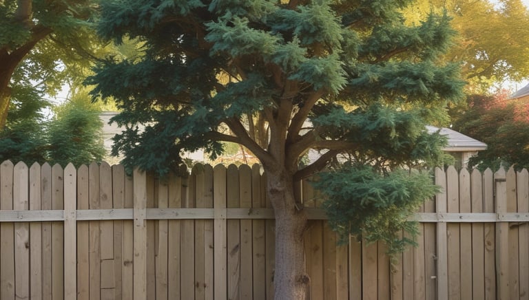 Two workers are engaged in landscaping activities in front of a modern building. The scene is sunny and features several palm trees and well-maintained greenery. A pile of soil is present, and a white van is parked nearby.