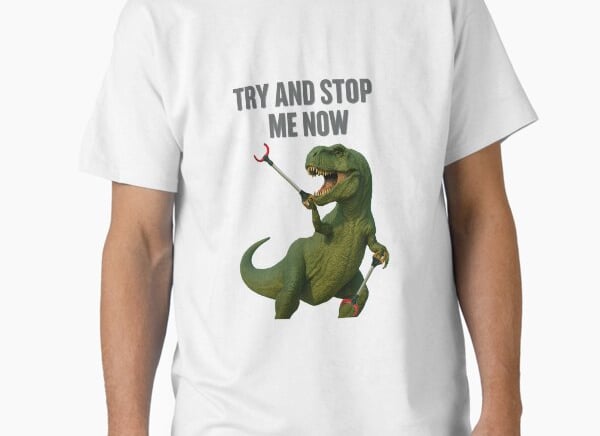 Custom tshirt with dinosaur