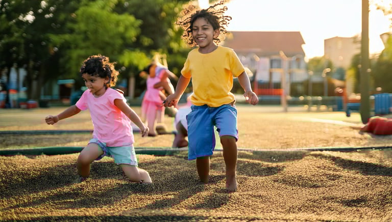 niños jugando en el parque