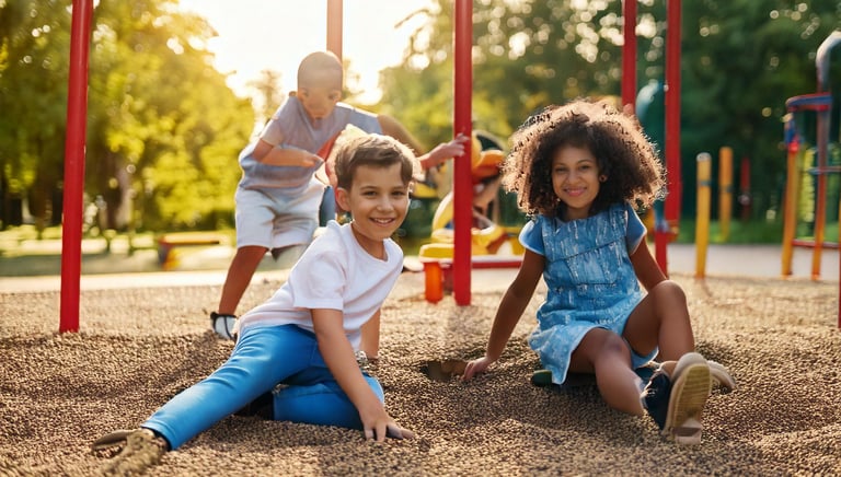 niños jugando en la arena