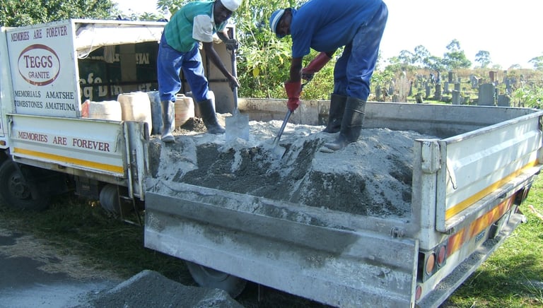 Tegg's granite fitting staff getting ready for a fitting