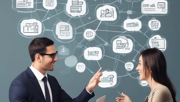 A person is working on a laptop at a table, focusing on a software interface displayed on the screen. The interface appears technical or related to programming and data flow. The setting seems to be a modern indoor office or study area with a window in the background.