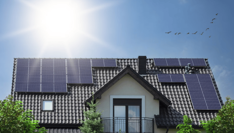 a house with solar panels installed on the roof