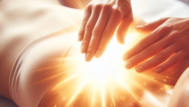 une femme recevant un soin énergétique à côté de Chauvigny