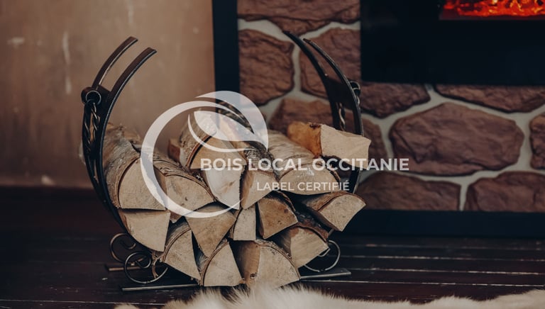 une pile de bûches de bois dans une cheminée