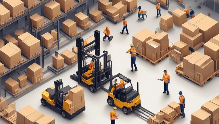 A diverse team of workers engaged in general labour tasks.