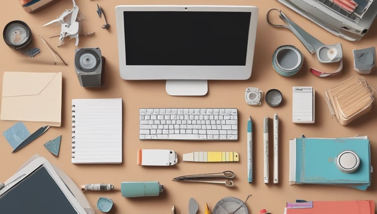A person is standing on a stage in a dimly lit room, appearing to give a presentation. The person is animated, gesturing with both hands, and an expression of enthusiasm is evident. To the left, there's a tall banner with the words 'PRODUCT SCHOOL' and 'SILICON VALLEY'. In the background, a large screen displays a blue-toned image.